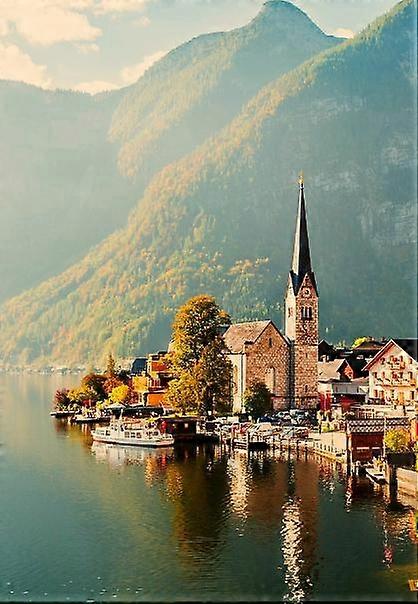 DWW-30 x 40 cm, City by the Water Diamond Painting Diamond Embroidery Painting5D Canvas Painting for Children and Adults, Rhinestone Puzzle Set, Drawi