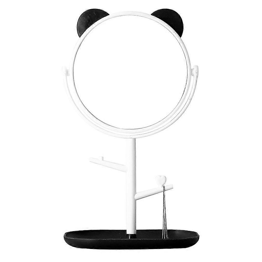 Round Cosmetic Mirror with Cat Ear Single-sided Cute Desktop Makeup Table Mirror