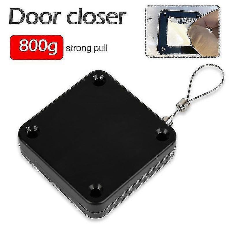 Door Closer Automatic Door Closer Punch-free Automatic Drawstring Door Closer Bracket Door Closer 800g Length 1.2m For Sticker
