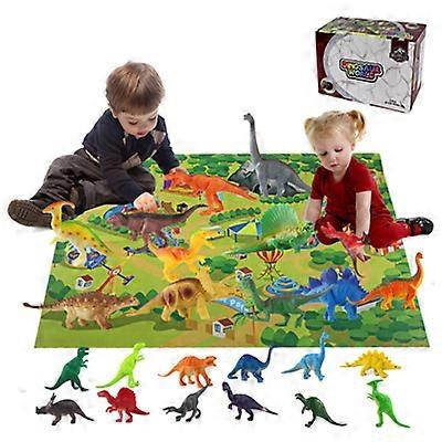Dinosaur World Dinosaur Game Carpet Scene Sæt 25 stykker Dinosaur Model Børn 's Legetøj