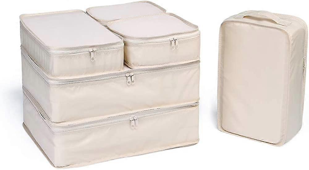 مكعبات تعبئة السفر HUOGUO ، منظمي الأمتعة مع حقيبة الأحذية