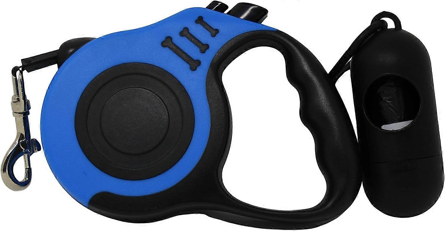 Pet walking essentials - Anti slip handle, sturdy nylon strap with 1 button to lock and release - small and medium-sized dogs, cats -16 feet Blue