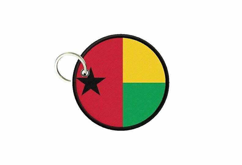 Keychain keys flag guinea bissau printed round round round
