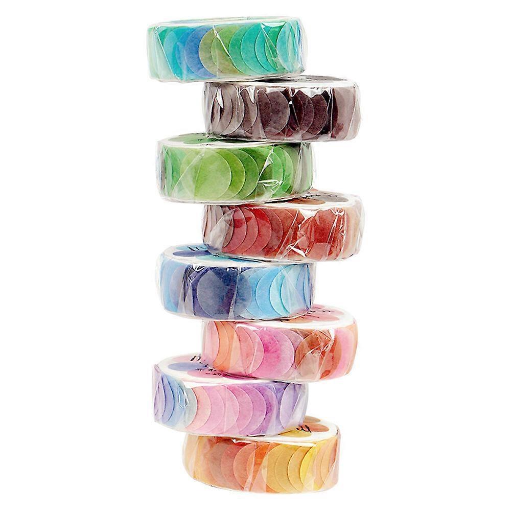 8 Rolls of Decorative Dot Stickers Delicate Scrapbook Stickers Multi-function Round Stickers (Mixed Style)