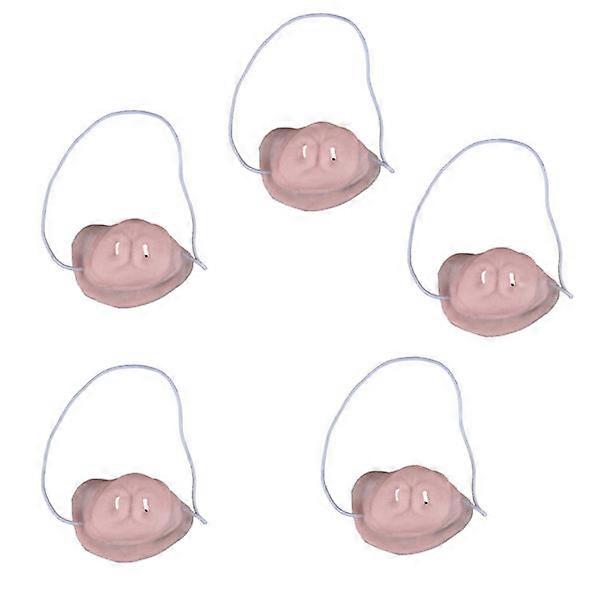 5Pcs Simulation Pig Nose With Elastic Band Halloween Party Prop Funny Fake Nose