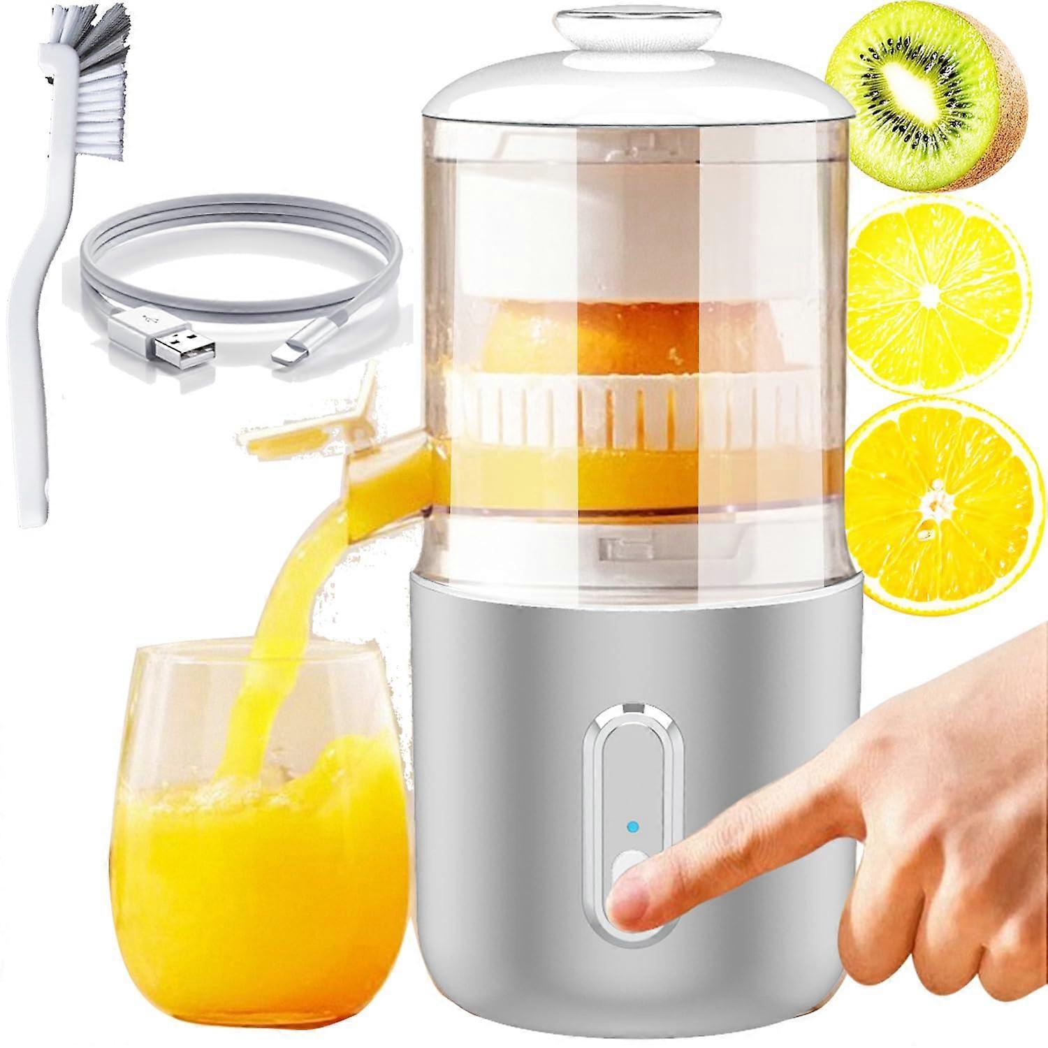 Electric Juicer Machines, Juicer Squeezer Cordless Portable Small Cold Pressed Lemon Juicer Machine, Easy Clean USB Typ-C Chargeable, 40 juices, 1500m