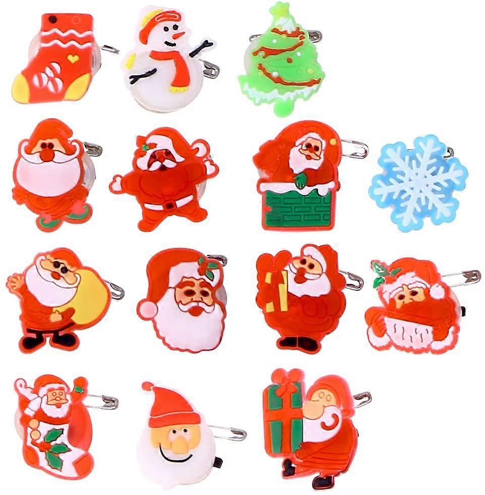 50PCS LED وامض ضوء عيد الميلاد بروش دبابيس نمط مختلط