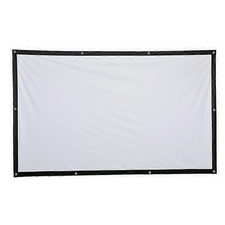 60 to 150 Inches Profile Projector Screen with Grommets Finished Edge White Curtain Simple Portable Projection Screen