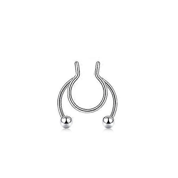 Horseshoe Ring 316l Less Steel Artificial Ring 2 Pcs Silver