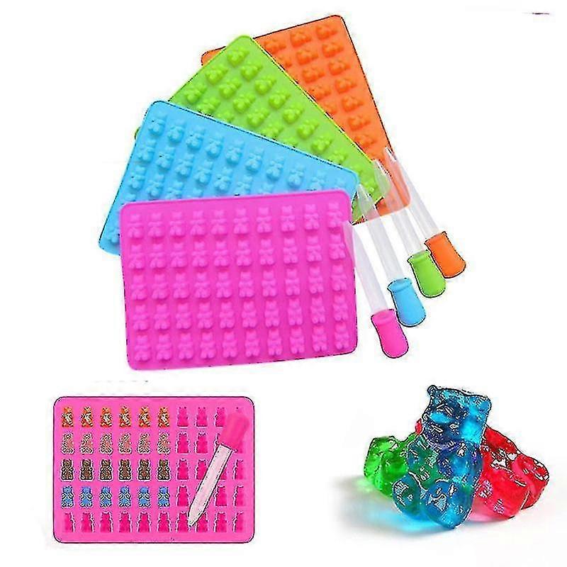 Silicone Gummy Bear Chocolate Jelly Mold With Dropper Candy Maker Ice Tray Mould,1pc
