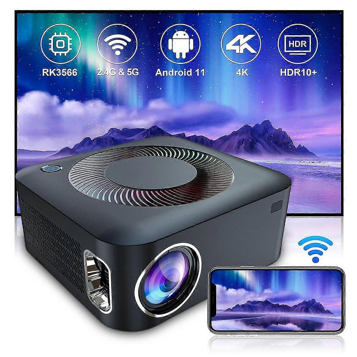 X5-projektori Smart 1080P Full HD -elokuvaproyector tukee 4K-videoprojektoria 2 + 16G kotiteatteri WIFI