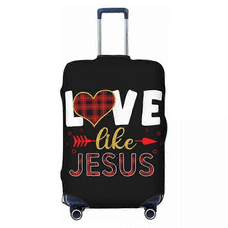 Love Like Jesus Suitcase Cover Leopard Print Valentines Day Business Vacation Practical Luggage Case Protection
