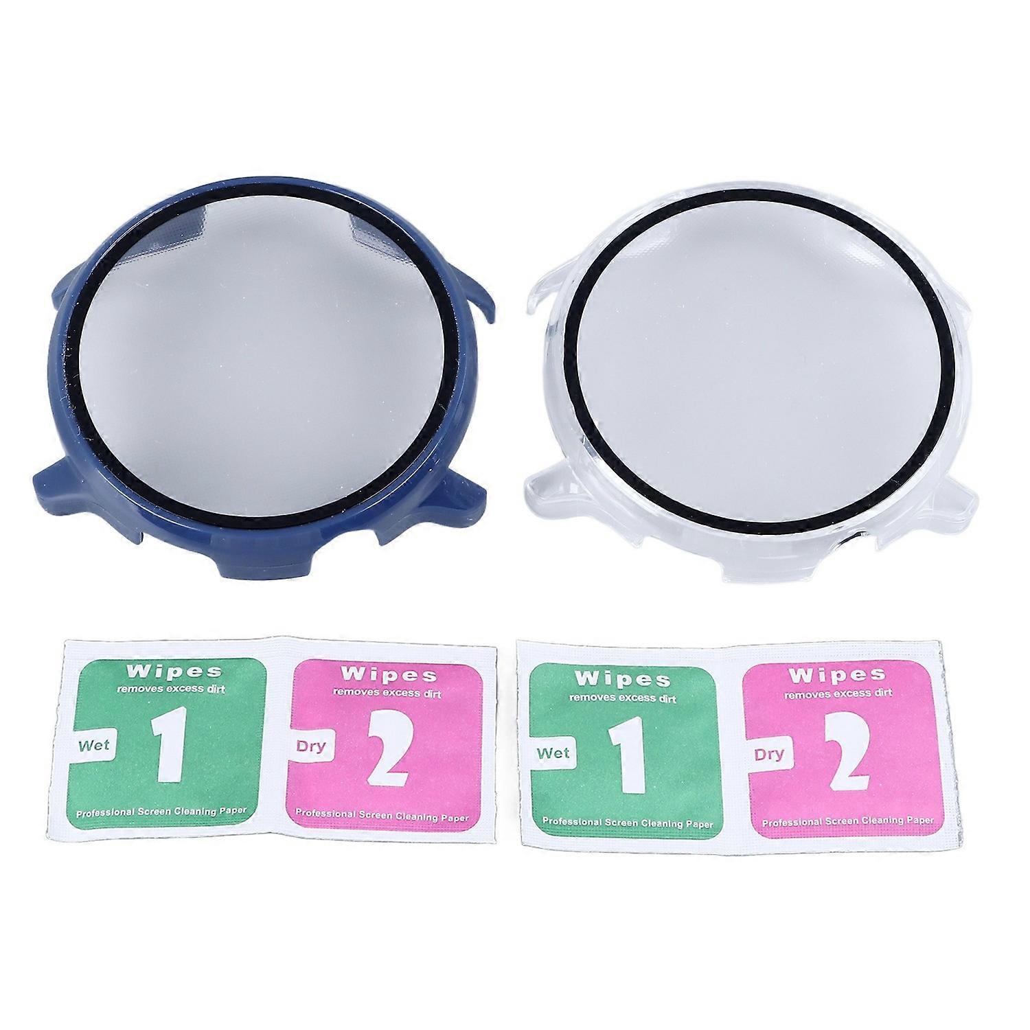 2pcs Watch Case with Screen PC Full Coverage Tempered Glass Protective Case Watch Anti Scratch Scree