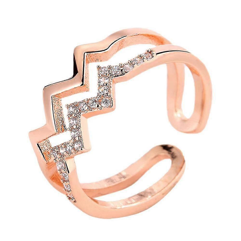 To My Daughter - Adjustable Highs And Lows Double Wave Open Rings