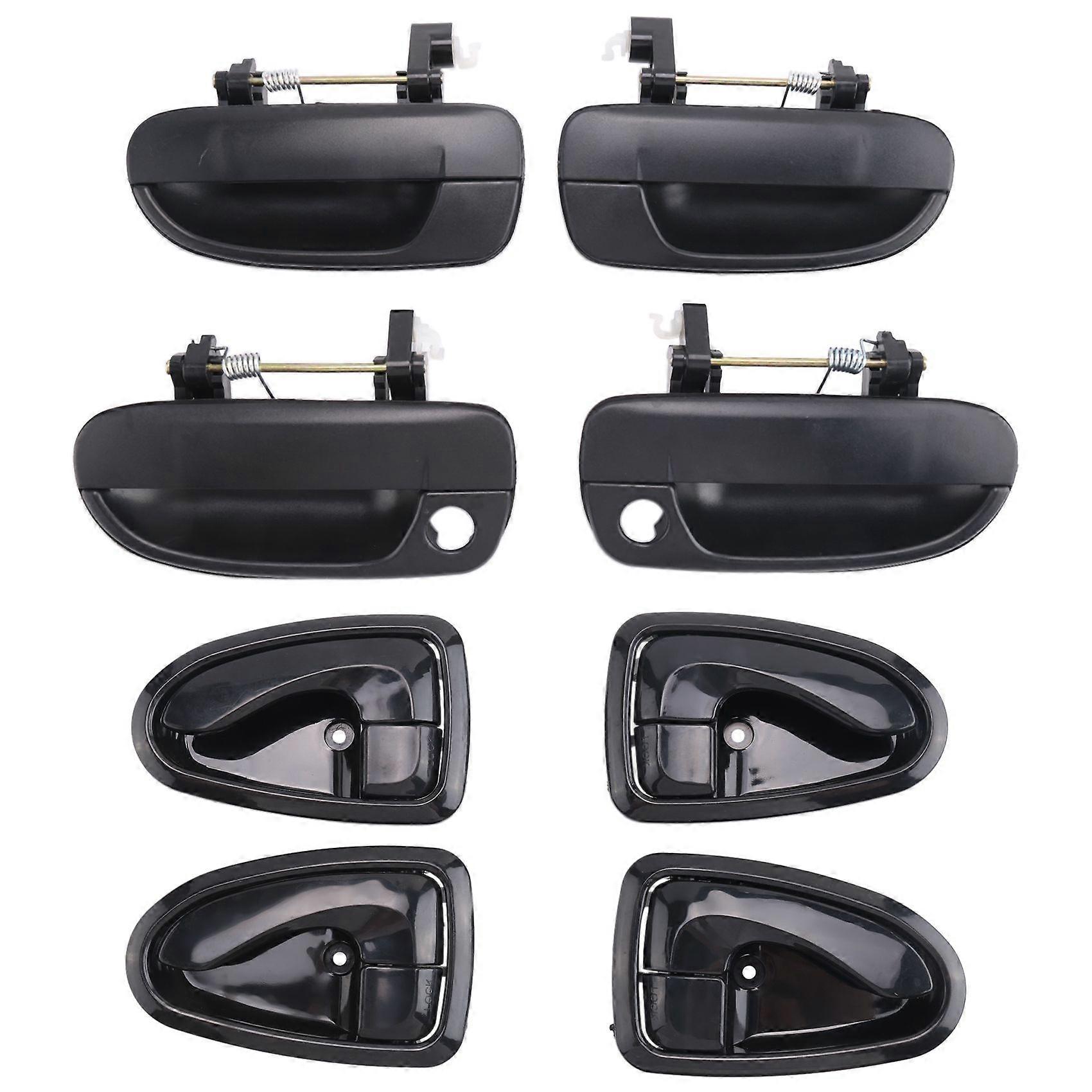 8pcs Front Rear Left Right Outside Door Handle Inside Door Handle for Accent 1.5L 1.6L 2000-2006 Chrome