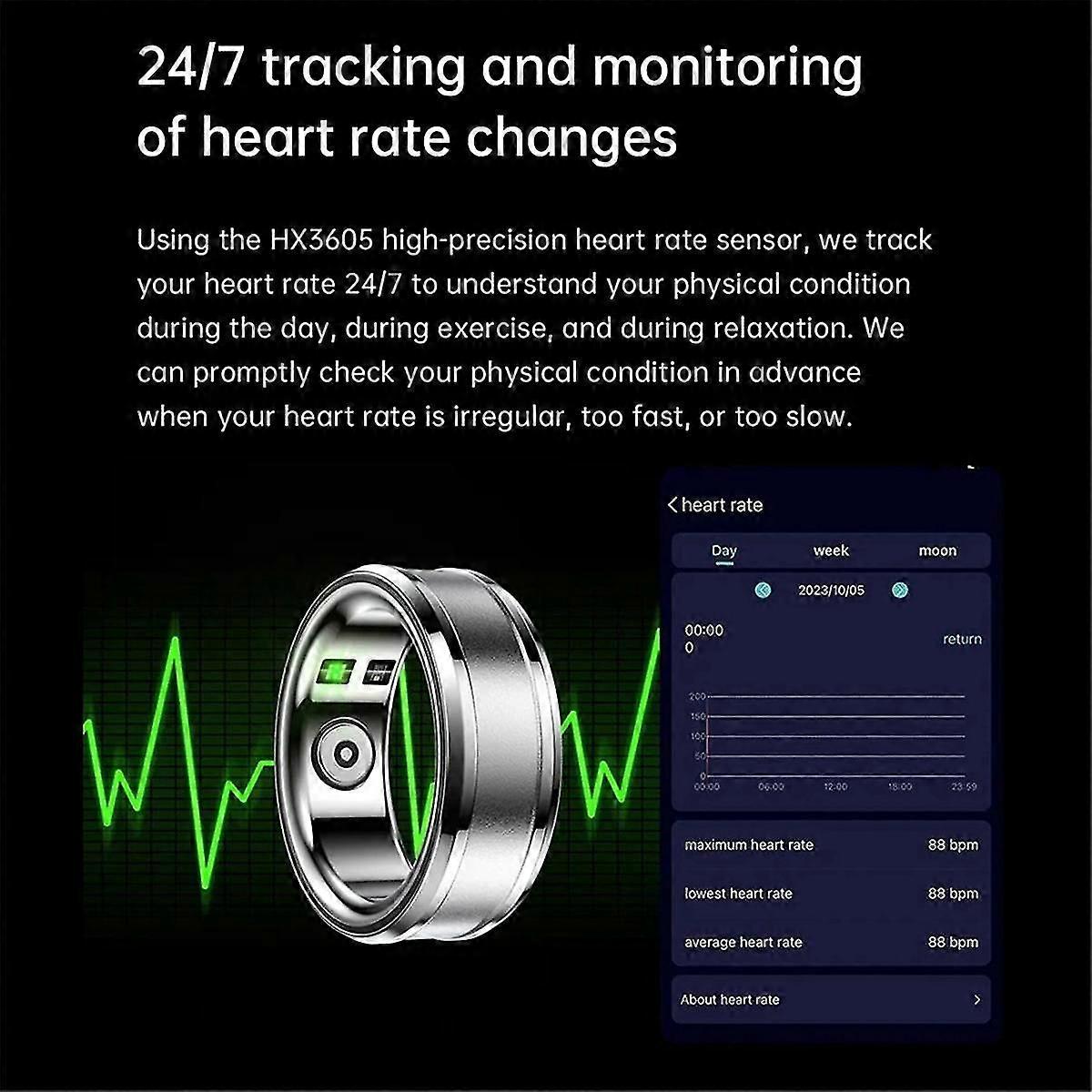 Smart Ring Fitness Tracker With Sleep Monitoring Blood Oxygen Monitoring Body Temperature Step Coun