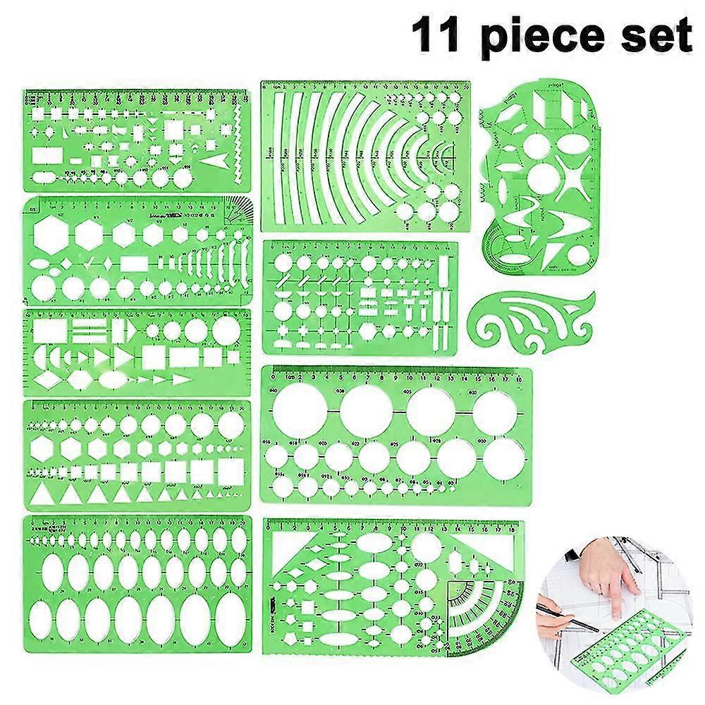 Circle Templates Measuring Geometry Ruler Plastic Geometric Drawing Painting Stencils Scale Drafting Tools Shape Stencils Drawing Set For School And O