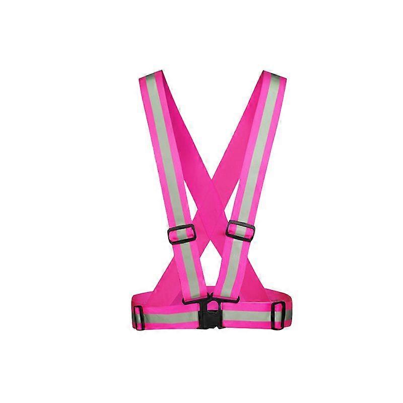 Reflective Vest Running Gear 1 Pack, Adjustable Safety Vest High Visibility Reflective Belt rose red
