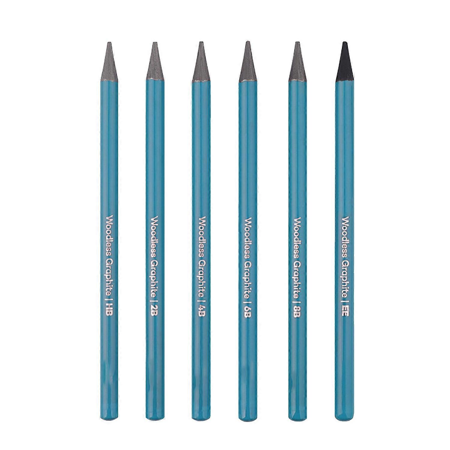 6 Stück Graphit Bleistift Set HB 2B 4B 6B 8B EE Professionelle holzlose Graphitstifte zum Zeichnen Sketc