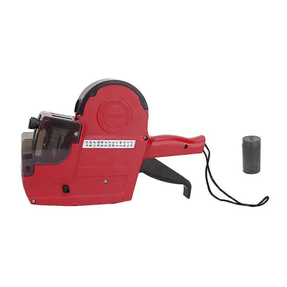 Handheld High Quality Replaceable Ink Wheel ABS Engineering Plastic 2 Lines Price Tag Gun(Red)