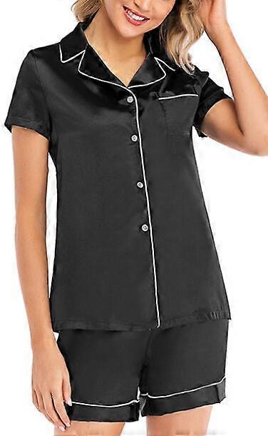 Naisten Lyhyt Pyjamasetti Lyhythihainen Yöasut Yöasut Pjs Satiini Pyjamat