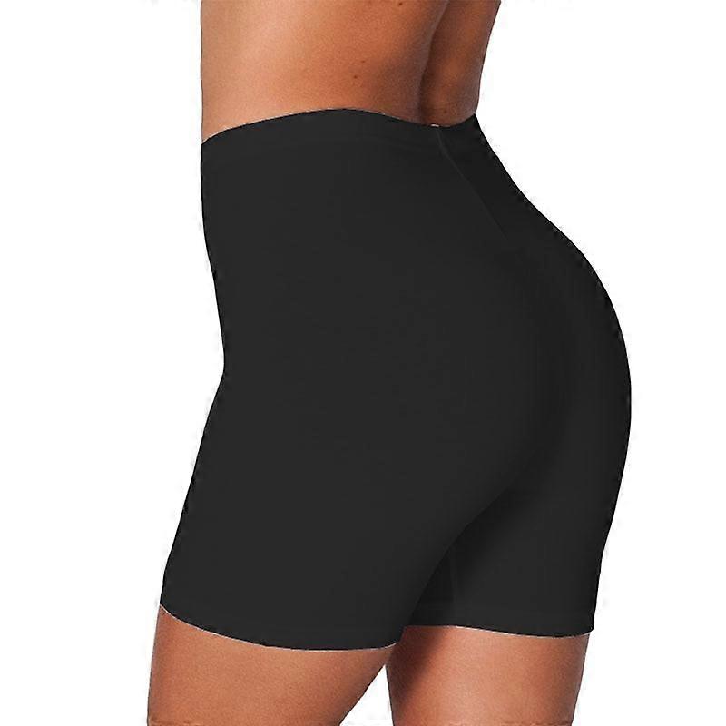 Women Summer High Waisted Elastic Solid Color Seamless Safety Shorts Briefs Leggings Pants