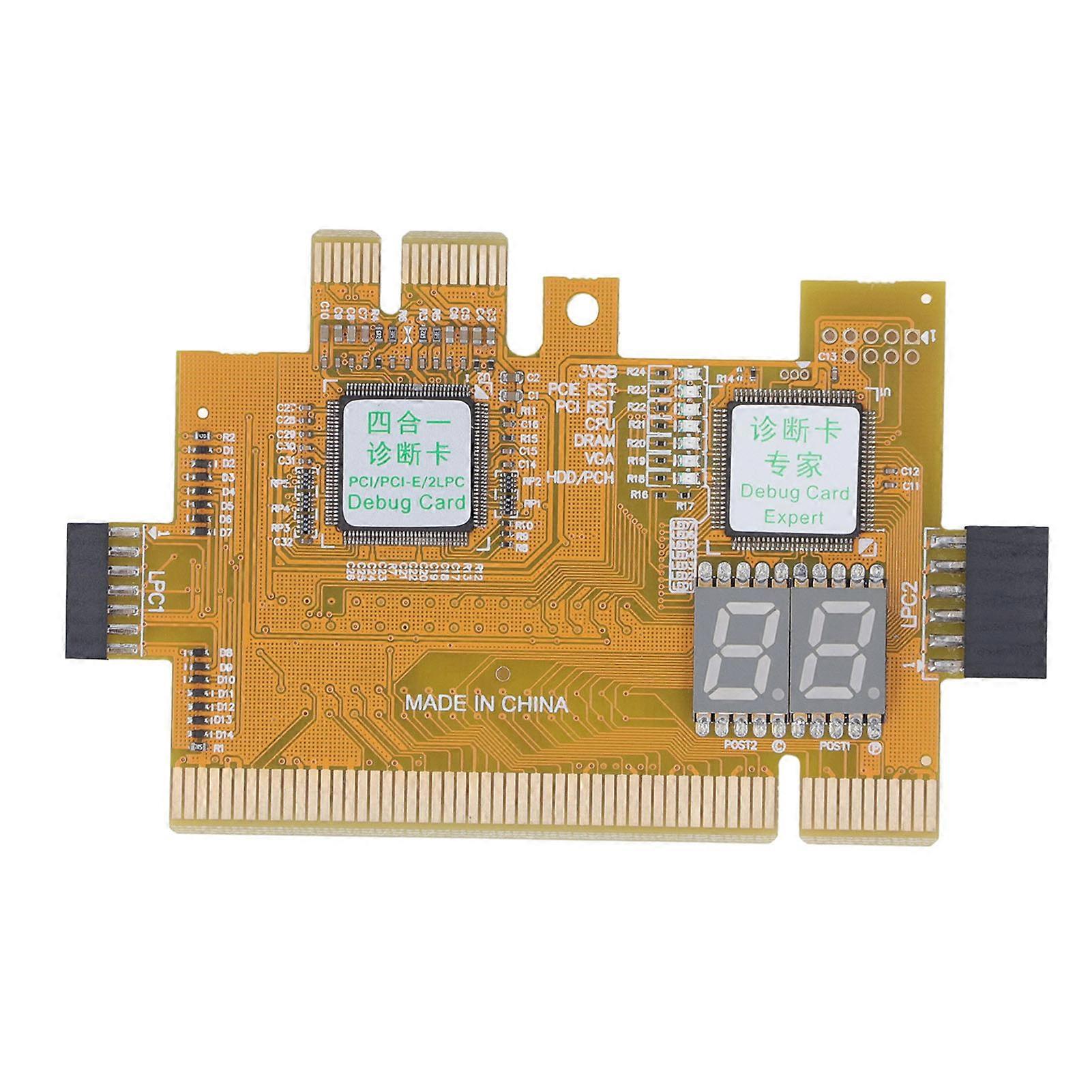 PCIE Desktop Diagnostic Card, 4-in-1 Motherboard Tester with LED Indicator, PCI 2LPC