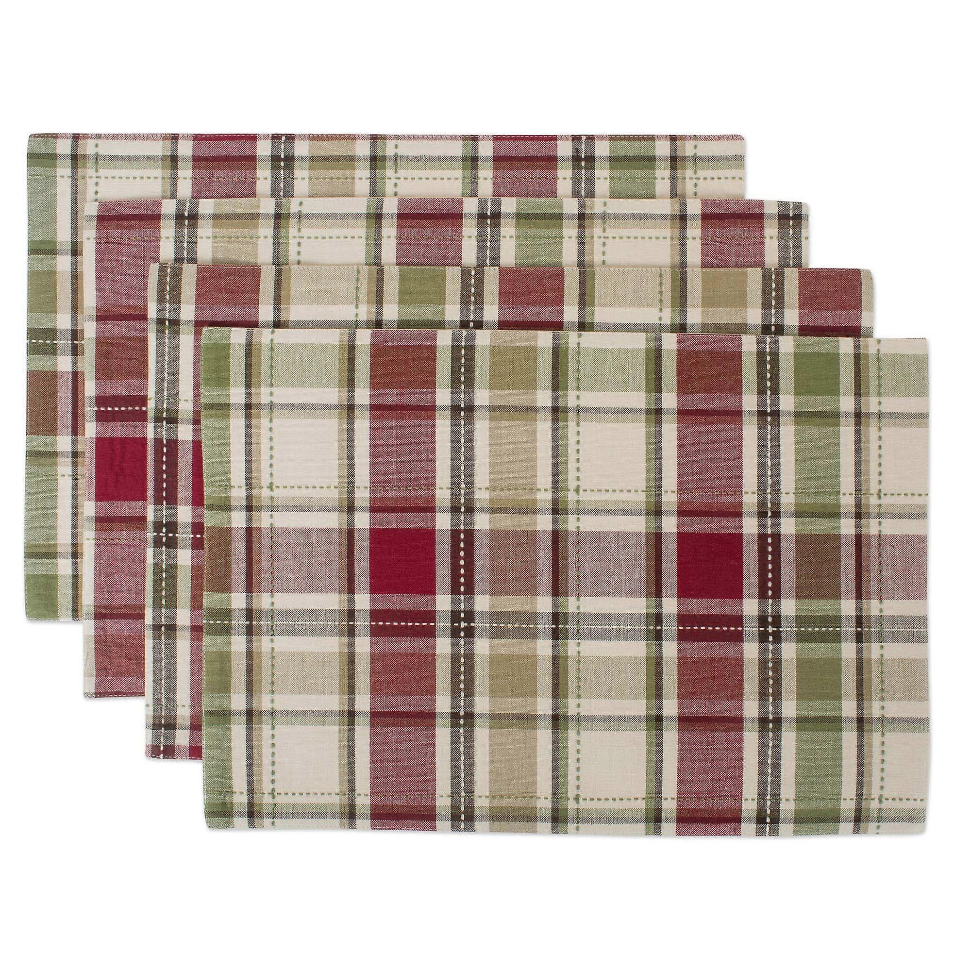 Cotton Table Mat 4 Pack, 13x19 Inches, Durable Washable Dining Accessories, Rectangle Design, Home Decor