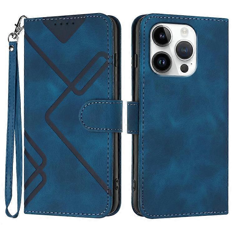 YX0040 Compatible For iPhone 16 Pro Leather Case Geometry Pattern Wallet Phone Cover