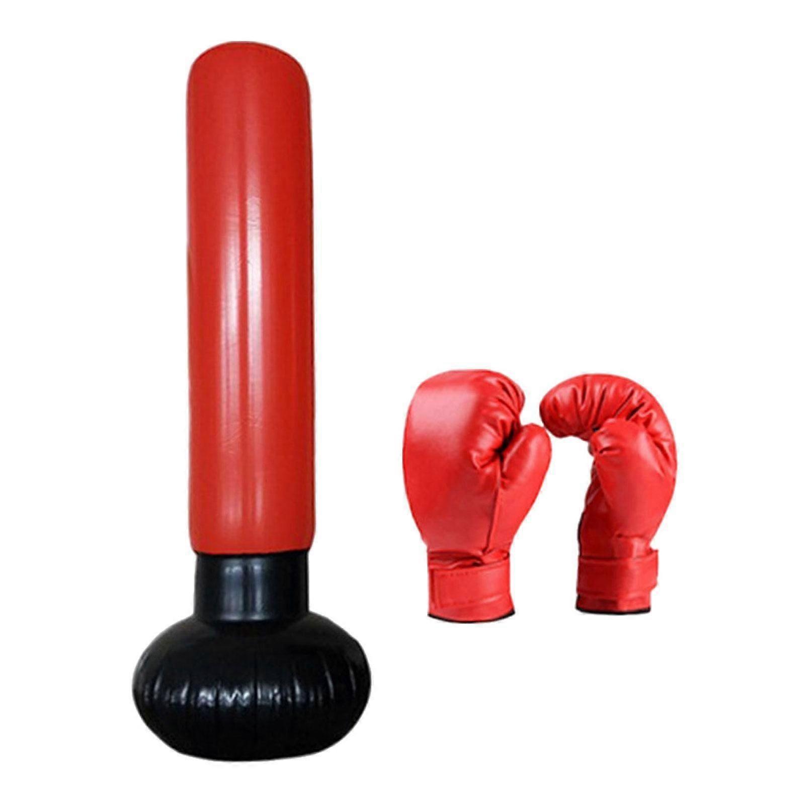 Inflatable Boxing Bag Multipurpose Boxing Toy for Kids for Kickboxing Karate Red