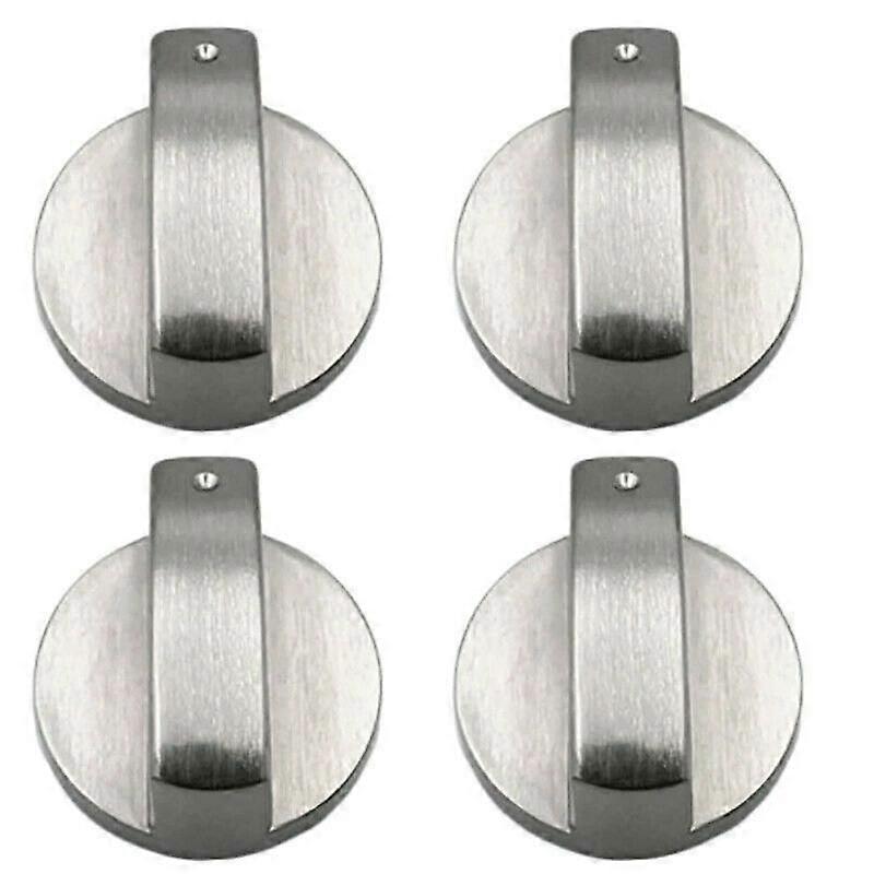 4 Pcs Universal Gas Stove Knobs Cooker Oven Hob Control Knobs Switch 6mm Silver