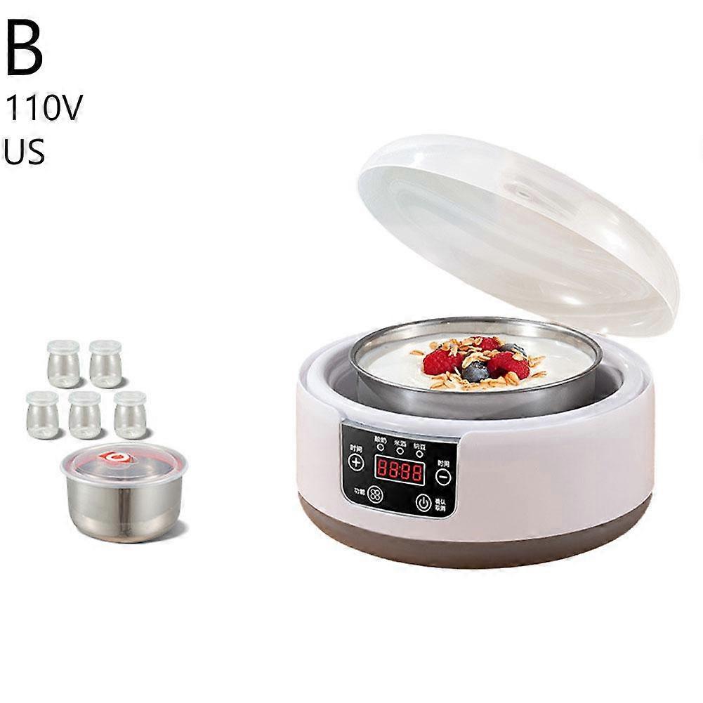 Automatic Yogurt Maker Multifunctional 1L Stainless Steel Tank For Natto Rice Wine Microcomputer Touch Screen 5 Small Cups Energy Saving