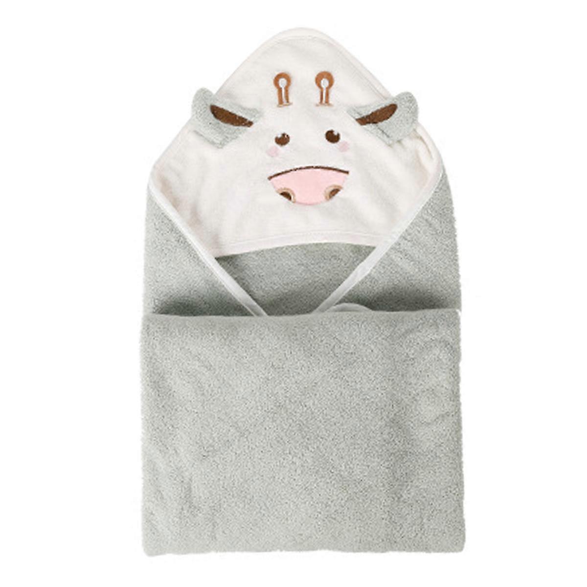 Unisex Dětská osuška s kapucí, polyester s pocitem mraku super absorpční společník do koupání pro 1-6 let, sloní design