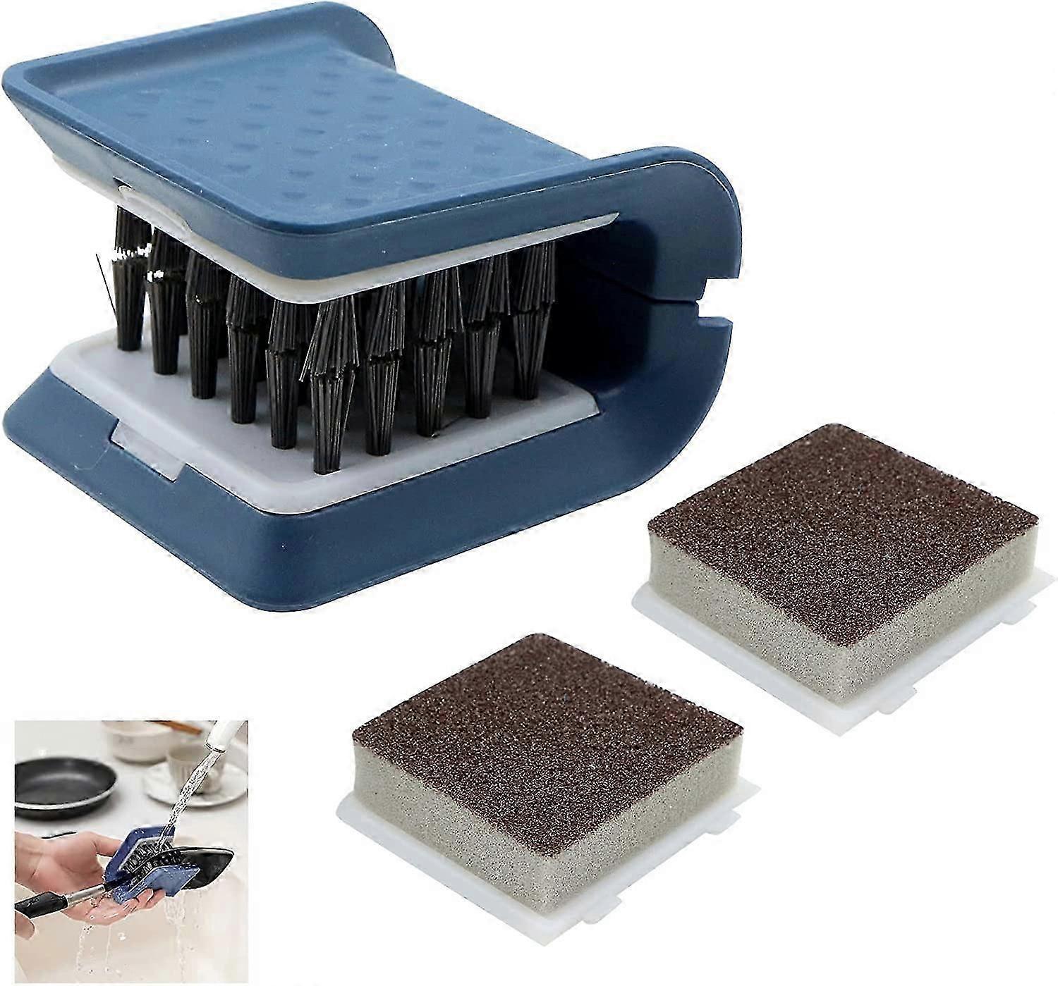 U-shaped cleaning brush,replaceable kitchen accessories, foldable, removes stainsblue