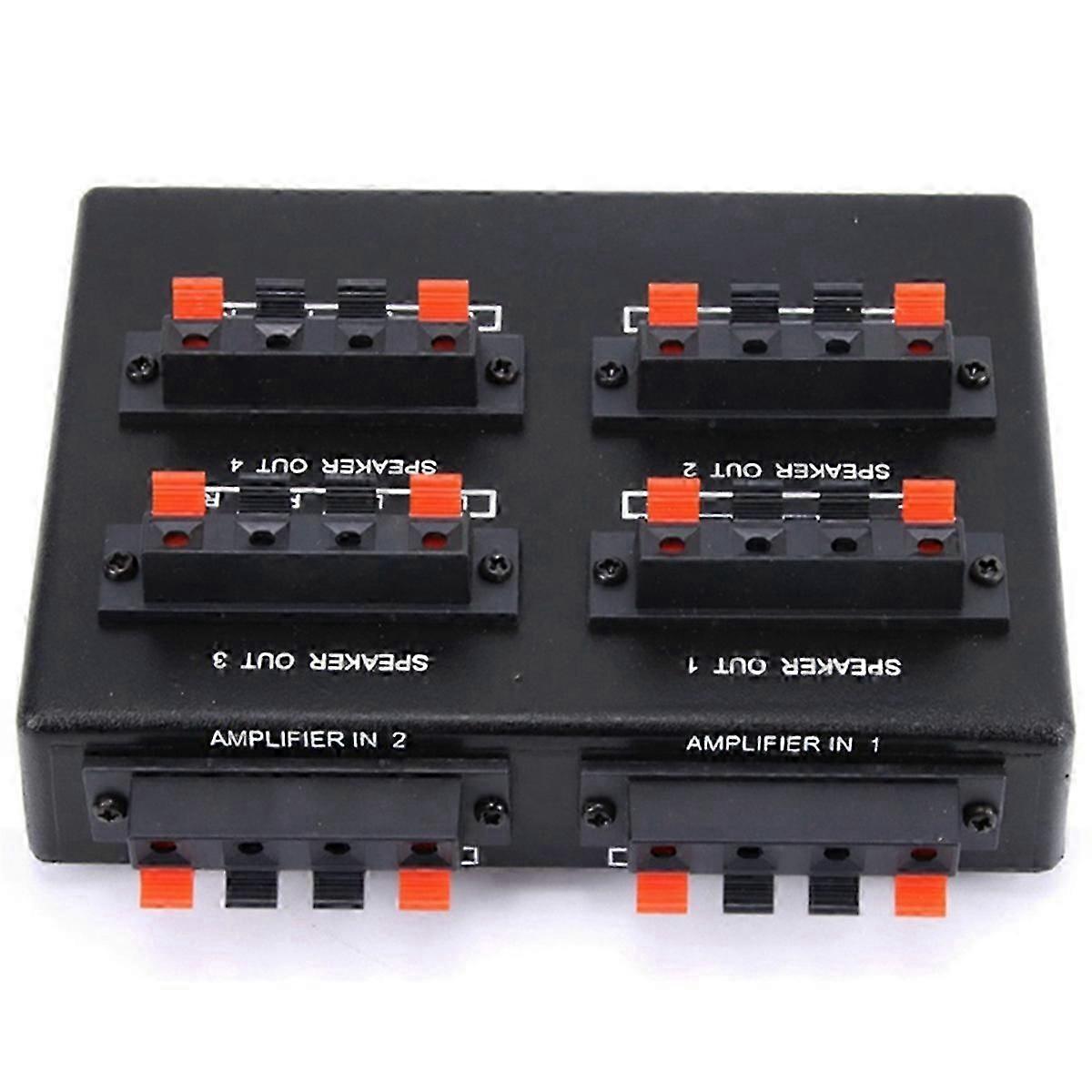 SP-24 Mini 2-in-4-OUT Stereo Audio Selector Amplifier Switcher Box Speaker Splitter jn