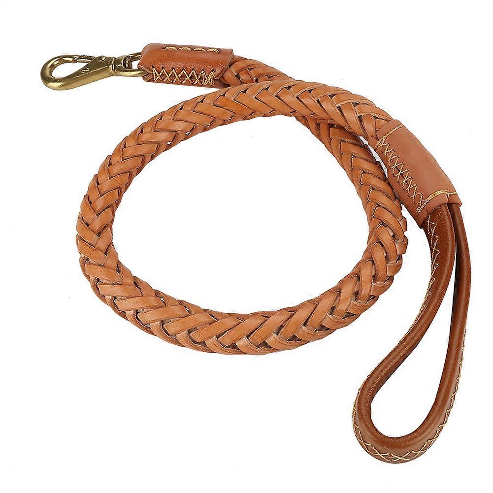 Leather Dog Collar Strap with Walking Leash, Adjustable Size for Medium to Large Breeds, Durable Material in Black, Brown Color