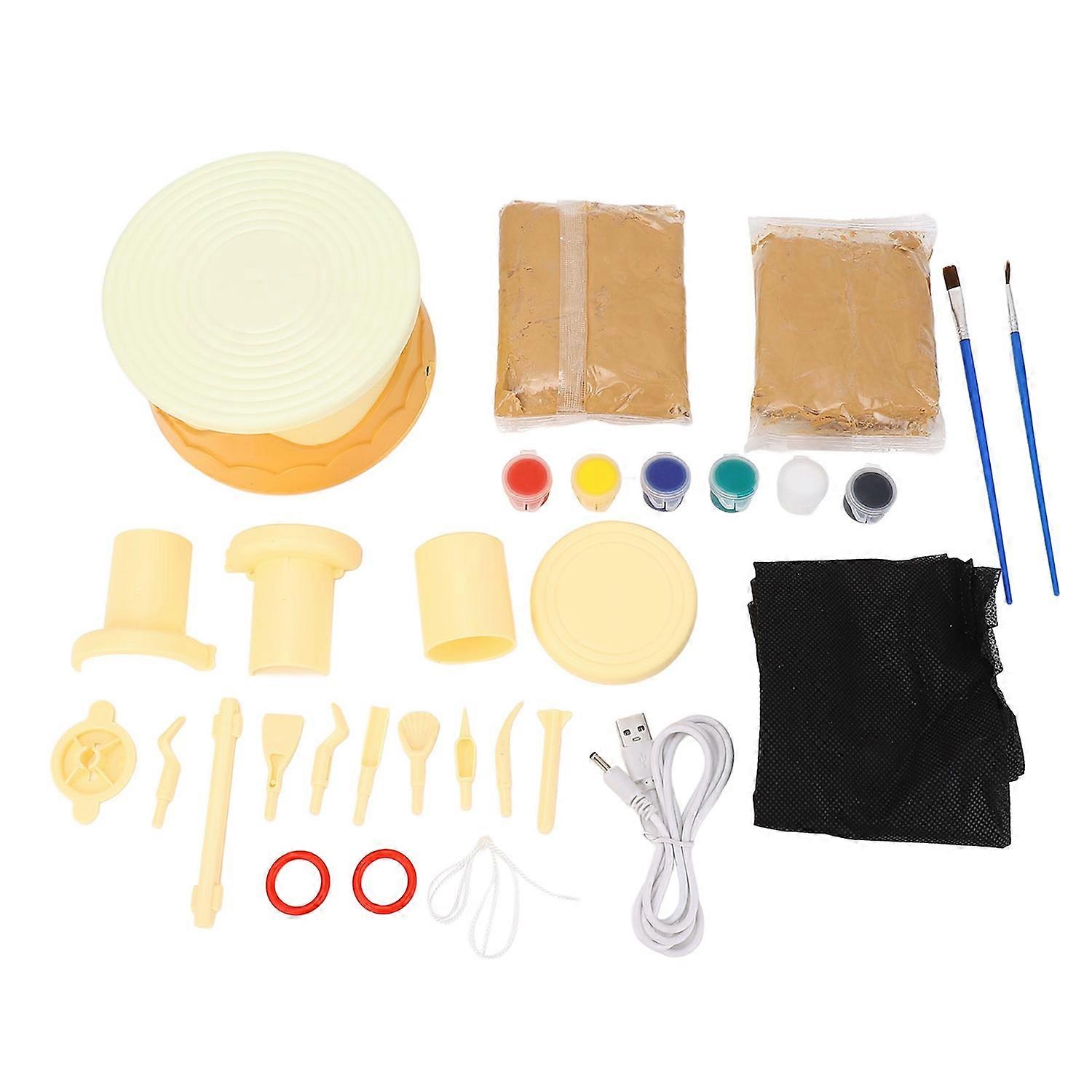 Pottery Wheel for Kids with Sculpting Tools Educational Complete Pottery Wheel Painting Kit for Begi