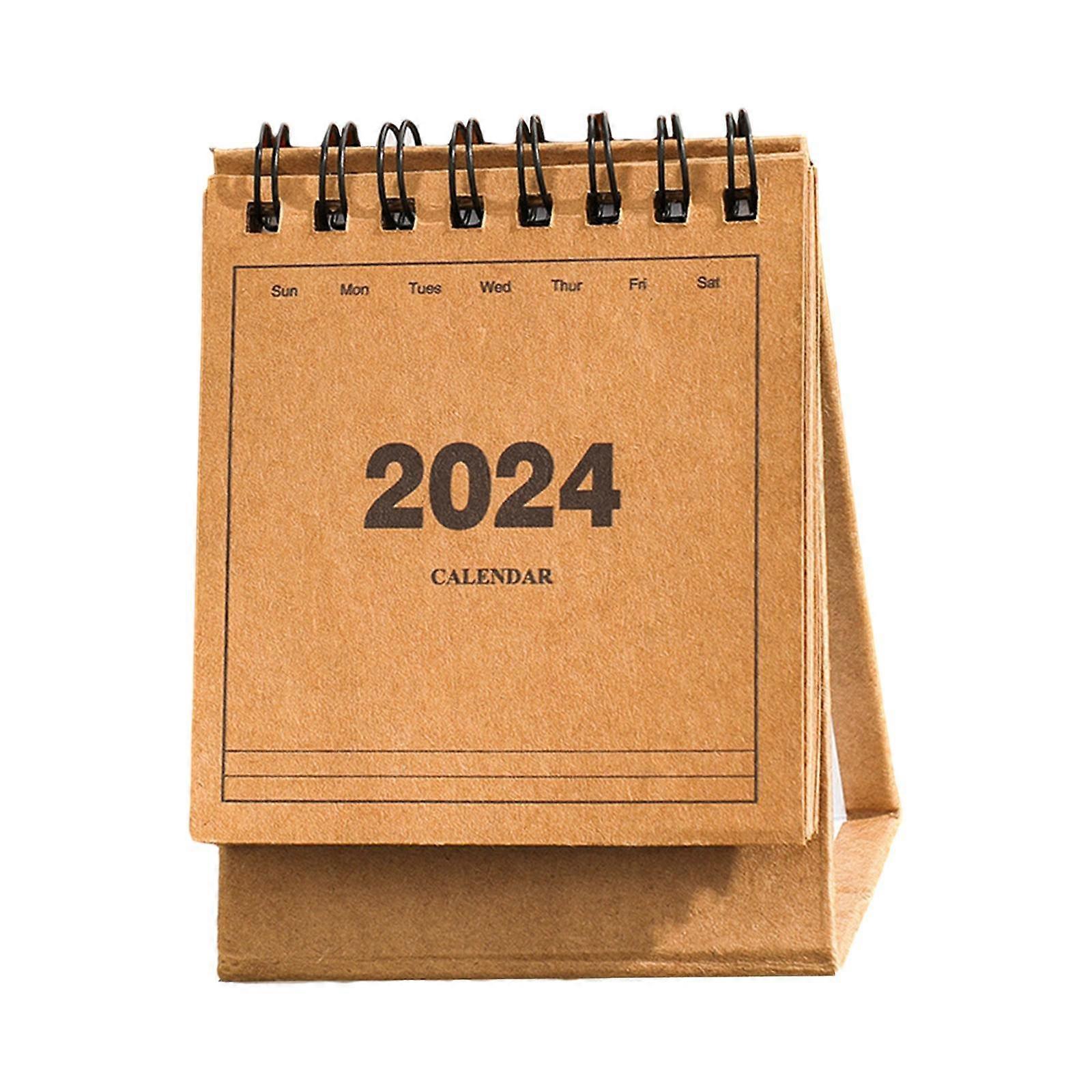 2024 Standing Desk Calendar Mini Desk Calendar Portable 12 Month Twin Wire