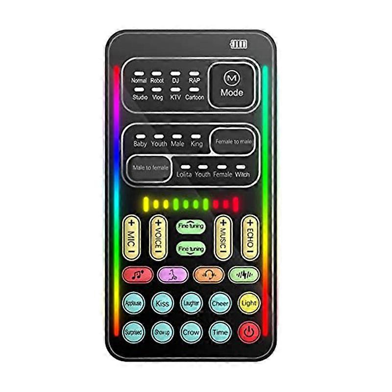Handheld Portable Multifunctional Voice Disguiser, Mini Sound Card with 8 Sound Effects Sound Change