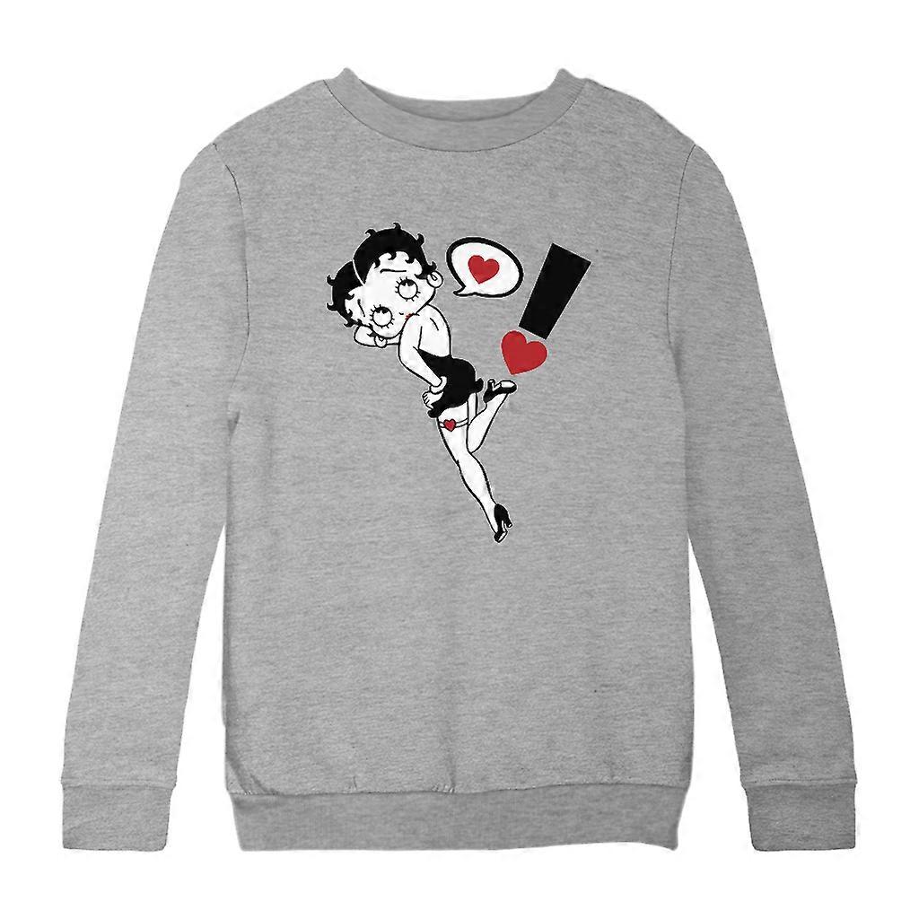 Betty Boop Exclamation Heart Heel Pose Kid's Sweatshirt