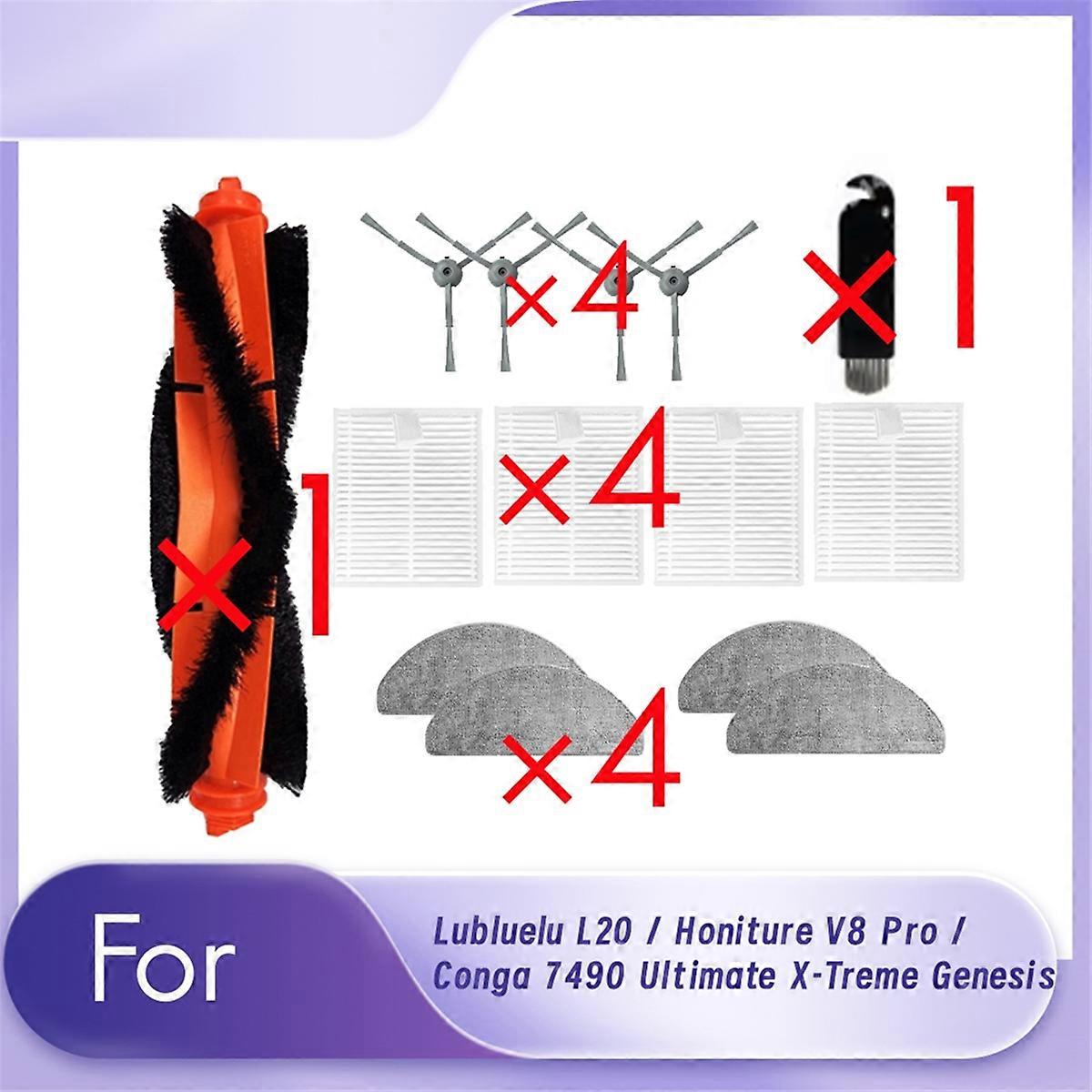 14Pcs for Lubluelu L20 Sweeping Robot Cleaner Parts Replacement