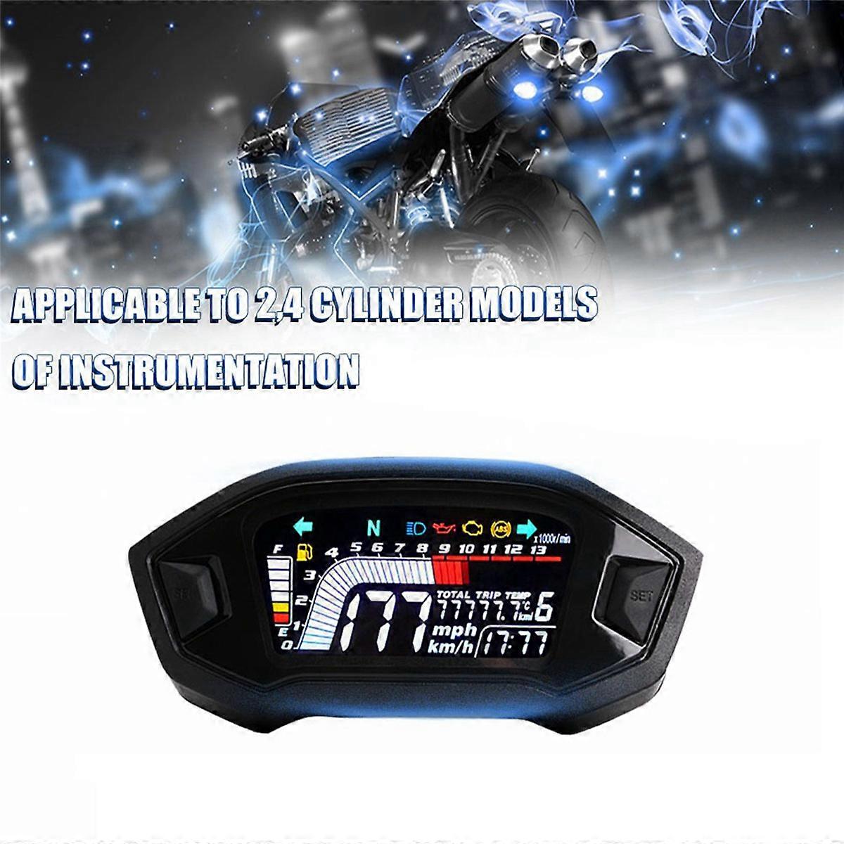 Universal Motorcycle LCD Digital Speedometer 13000RPM Backlight Digital Odemeter Tachometer for 1,2,