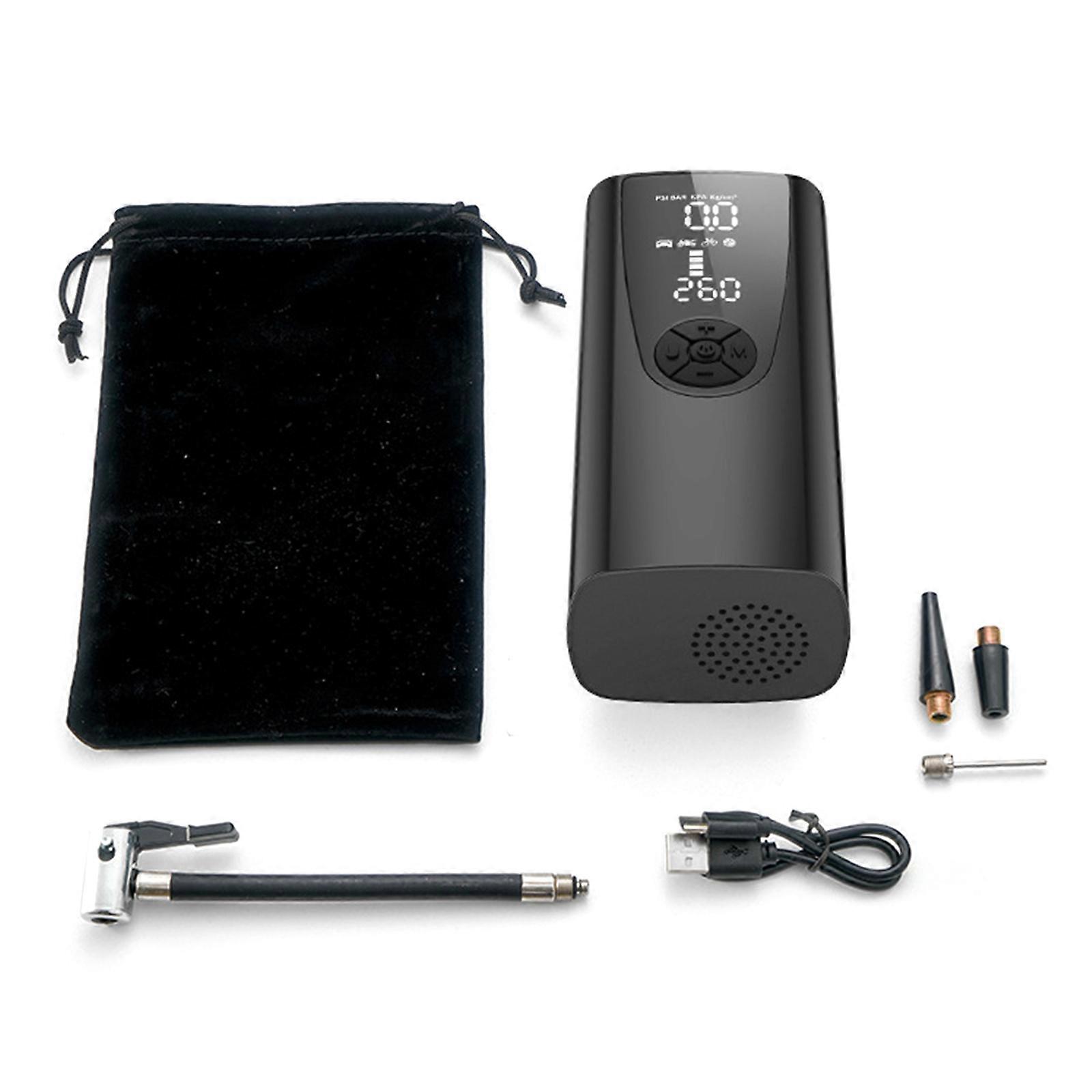 Tragbarer Luftkompressor Elektroauto Automatisches Motorrad Reifenfüllpumpe Digitales Manometer Detect mit LED-Lampe Multicolor