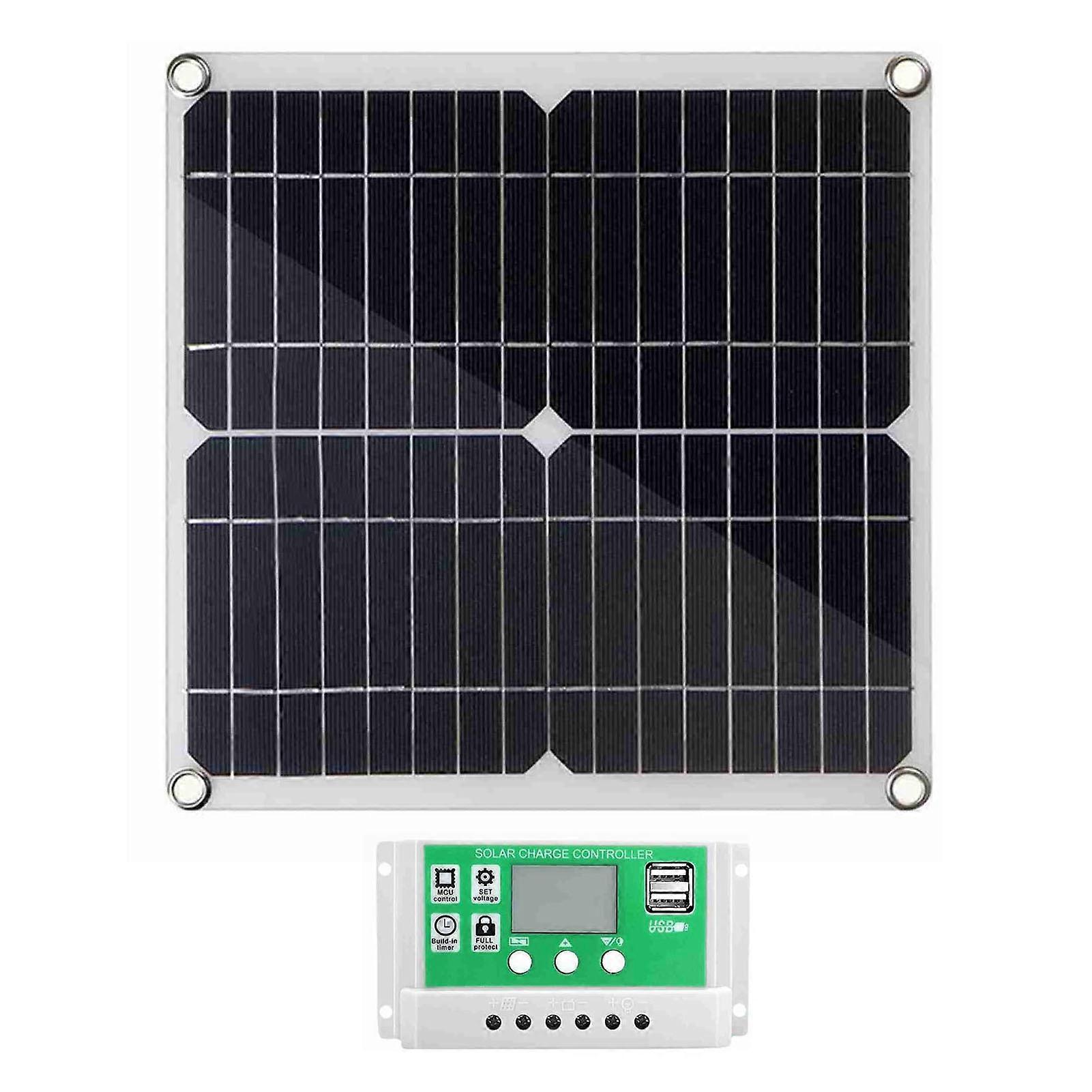 20 Watt 12 Volt Solar Panel Kit Monocrystalline Solar Panel + 100A PWM Charge Controller + Battery Clips 22% High-Efficiency for RV Boats Trailer Off