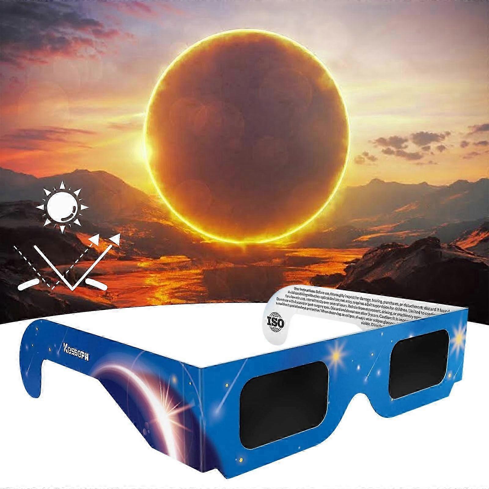 2024 Direct Sun Viewing Safe Solar Eclipse Glasses - 10 Pack