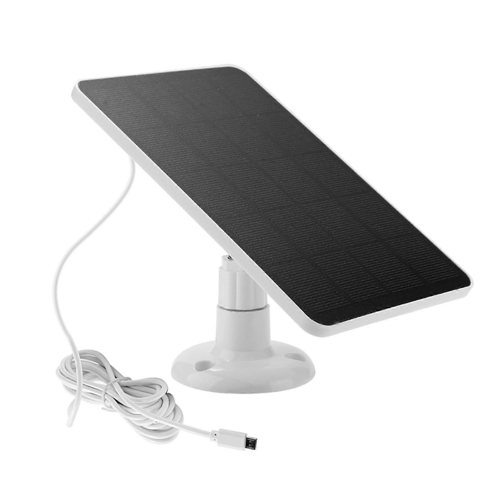 10W Waterproof Security Camera Solar Panel Battery for Wireless Surveillance WiFi Camera Rechargeable Accessories White