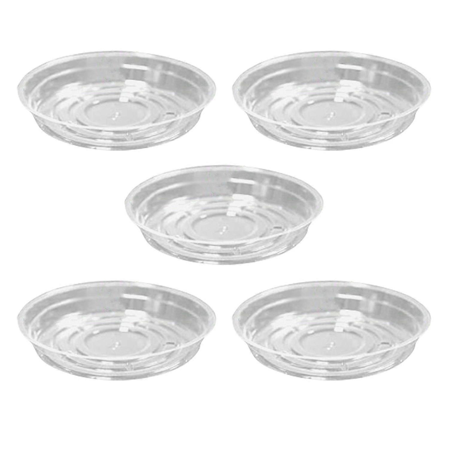 الصحون وعاء النبات الثقيلة - 5 قطع صواني بلاستيكية واضحة للداخلية والخارجية
