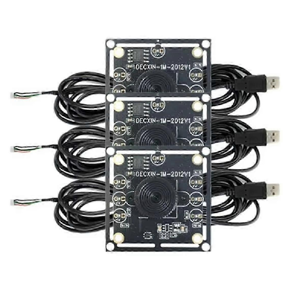 1MP OV9732 100-Degree Camera Module with 3+2 Meter Cable New 3-Pack Offering USB Connectivity and Manual Focus Includes Free Driver and Manual