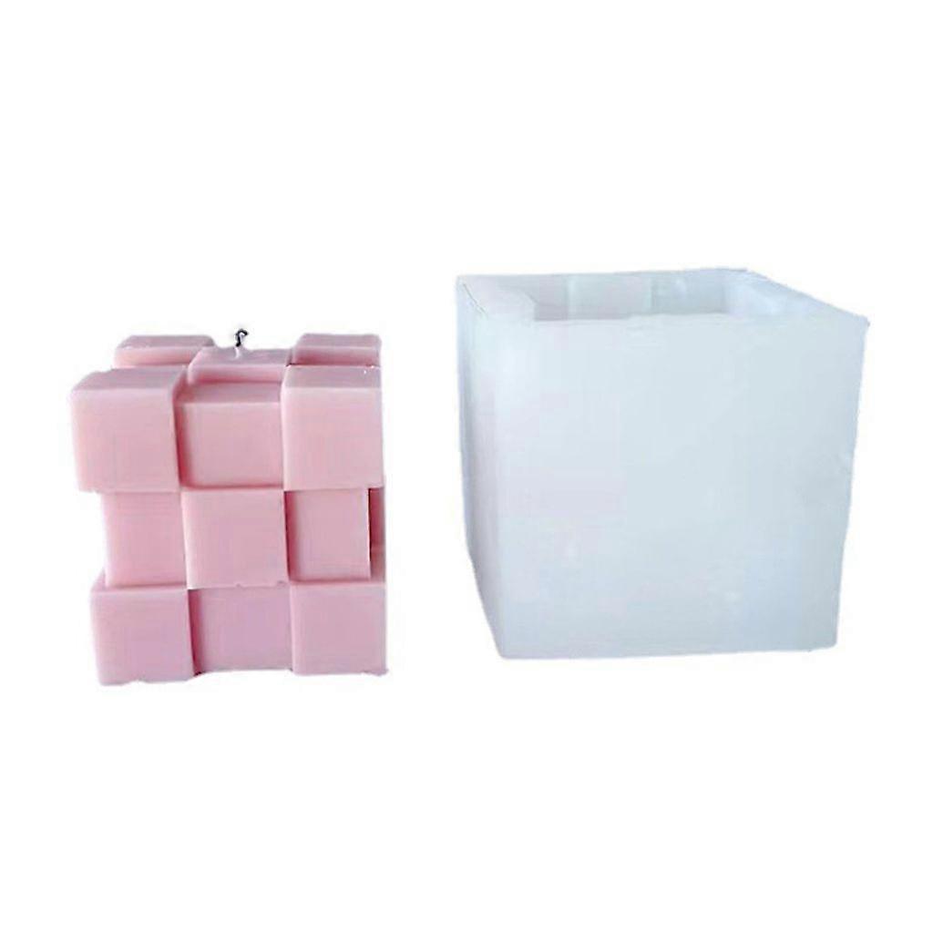 3D Cube Block Mold Epoxy Resin Mold for DIY Decorations Candle Non-stick
