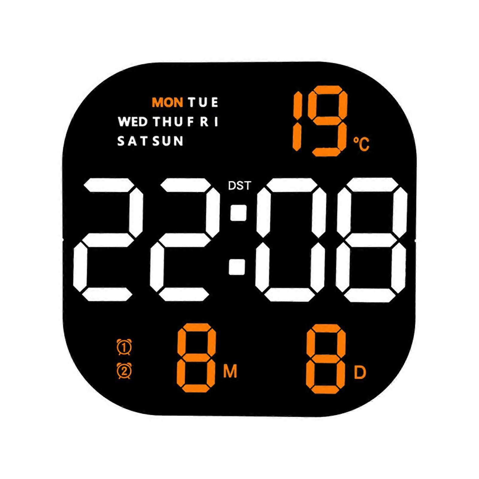 Big Digital LED Wall Alarm Clock with Calendar and Temperature Display for Bedroom Living Room Table Desktop Decoration